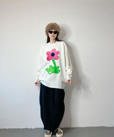 White Floral Knit #241242